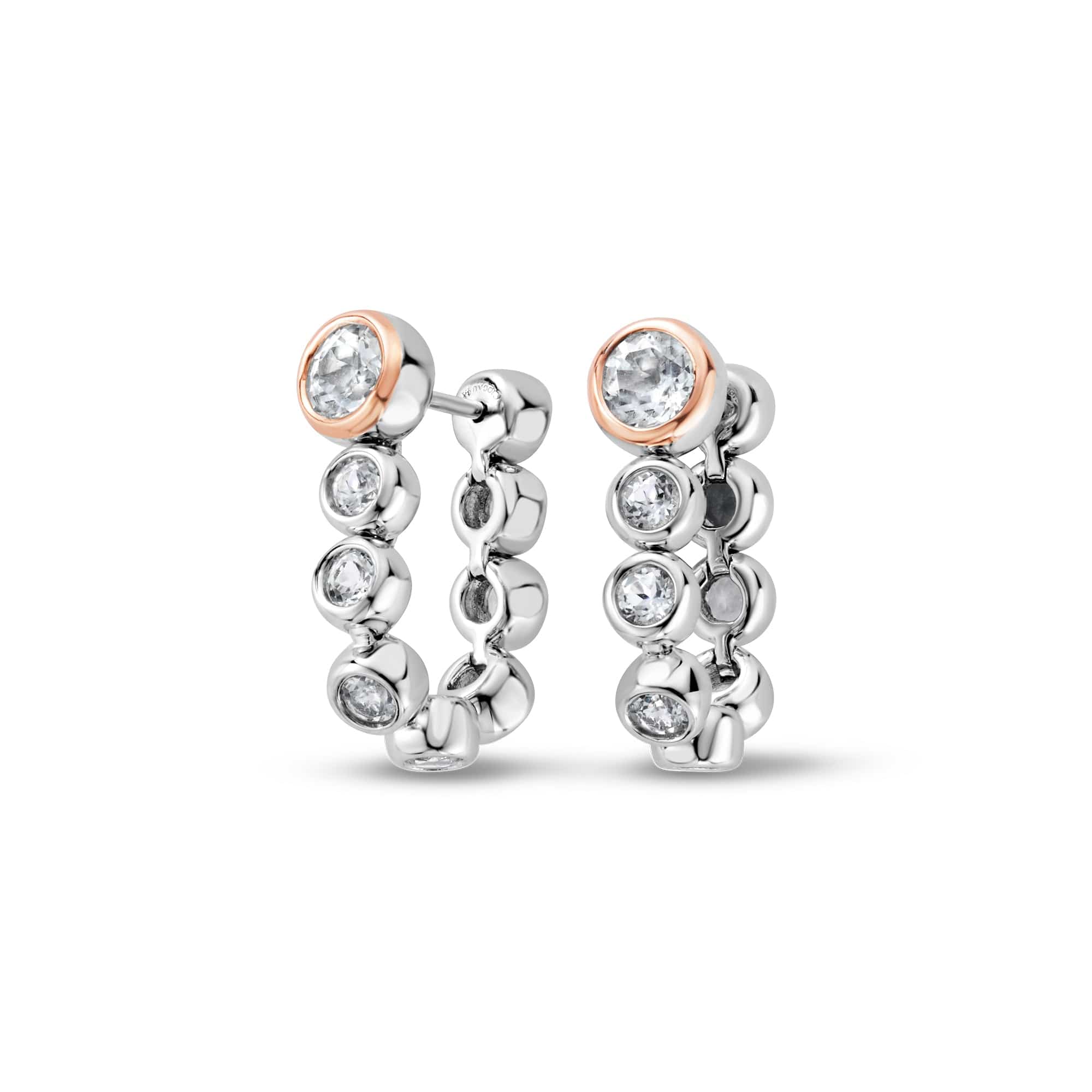 Clogau® Celebration Sterling Silver Drop-Hoop Tennis Earrings with Topaz - Image 2